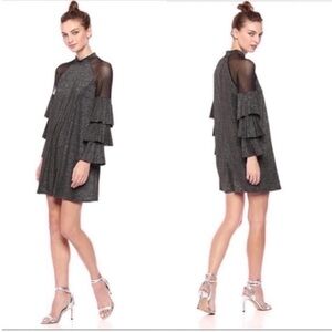 ❤️‍🔥FIRM PRICE❤️‍🔥Elegant Black Ruffle Sleeve Dress